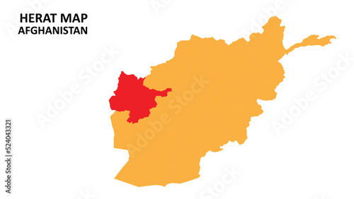 Herat State and regions map highlighted on Afghanistan map.
