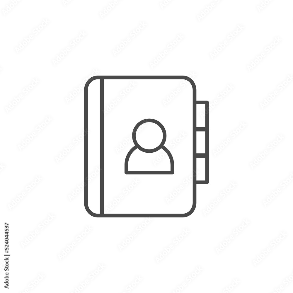 contact book icon vector. Address book icon. Contact note flat vector illustration on white background. contact book icon vector. Address book icon. Contact note flat vector illustration on white background.