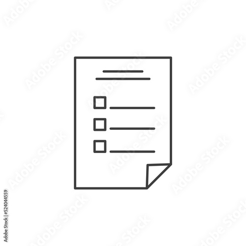 Document vector icon isolated vector graphic. Paper document page icon vector element. Agreement file symbol.