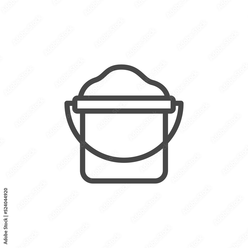 Sand bucket icon vector, filled flat sign, line pictogram isolated on white. Symbol, logo illustration. Sand bucket icon vector, filled flat sign, line pictogram isolated on white. Symbol, logo illustration.