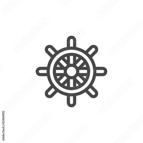 Rudder icon trendy. Ship steering wheel vector icon