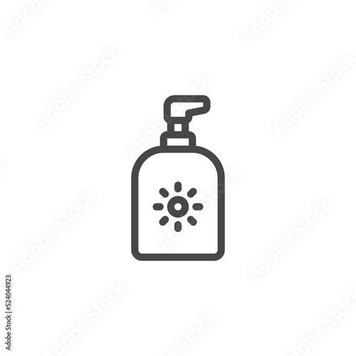 Simple sunscreen line icon. Stroke pictogram. Vector illustration isolated on a white background. Premium quality symbol. Vector sign for mobile app and web sites.