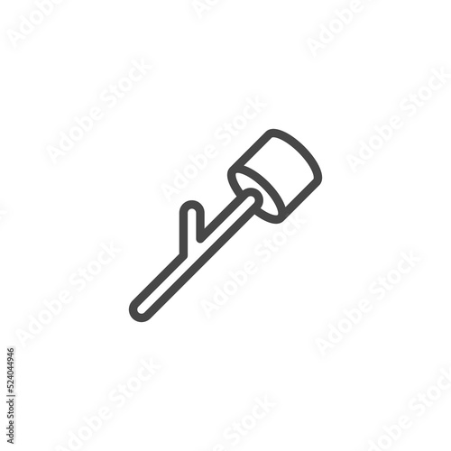 Toasted marshmallow on stick, Marshmallow on stick hand drawn outline doodle icon. Roasting marshmallow on stick vector