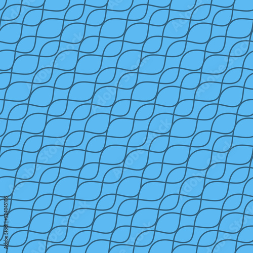 Abstract wave twisting line seamless pattern blue for design
