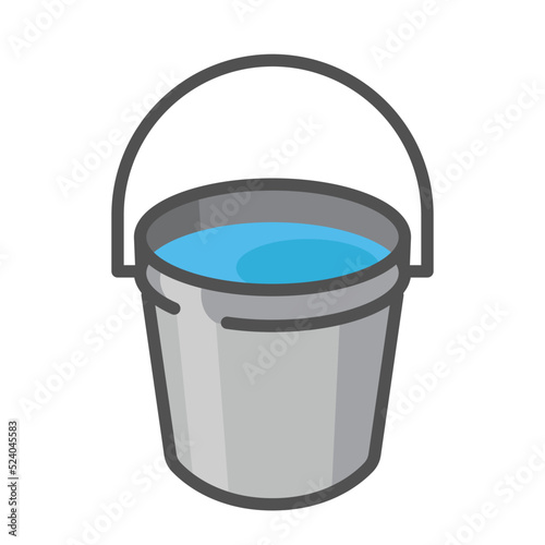 water bucket flat Icon vector illustration clipart