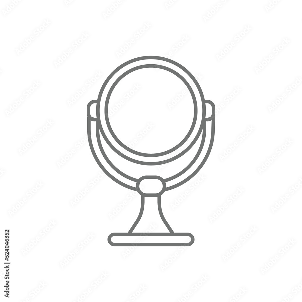 Handle mirror icon in line style. Illustration about beauty equipment and medical. Handle mirror icon in line style. Illustration about beauty equipment and medical.