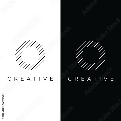 Logo design template abstract element Initial letter O.Symbol of minimalist and modern concept geometric style.Future Logo type.