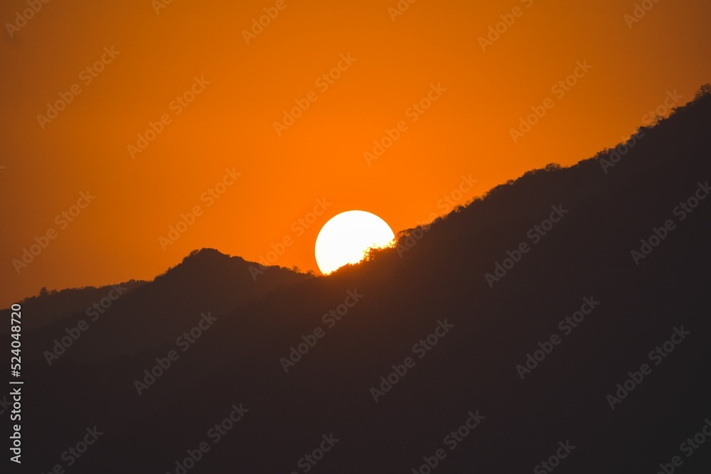 sunset over the mountains