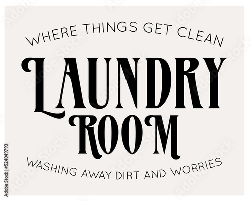 Vintage, retro Laundry Room sign for stylish home design vector