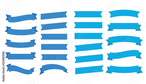 Classic vintage ribbon banners. Banners set and colorful Ribbon flag isolated on white background