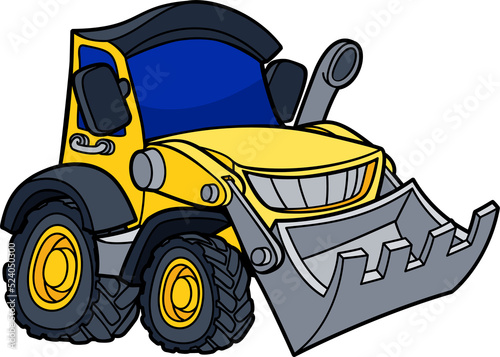 Cartoon Bulldozer Digger