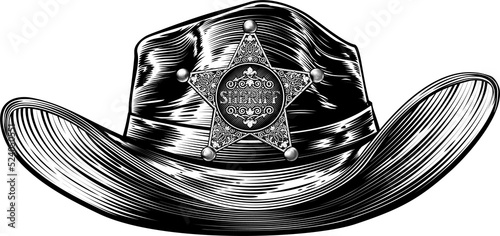 Sheriff Cowboy Hat with Sta...