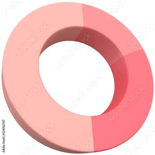 Pie chart 3d icon, for UI, poster, banner, social media post. 3D rendering