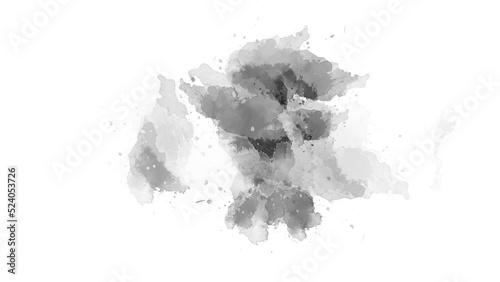 ink splatter ink slow motion transition reveal effect animation. watercolor black ink splatter compositing. Abstract ink brush stroke, fluid art background, overlay, alpha matte composition.