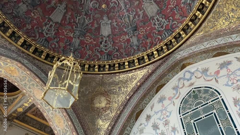 Topkapi Palace interior. Decoration inside the Topkapi Palace building. Palace of the Ottoman Empire
