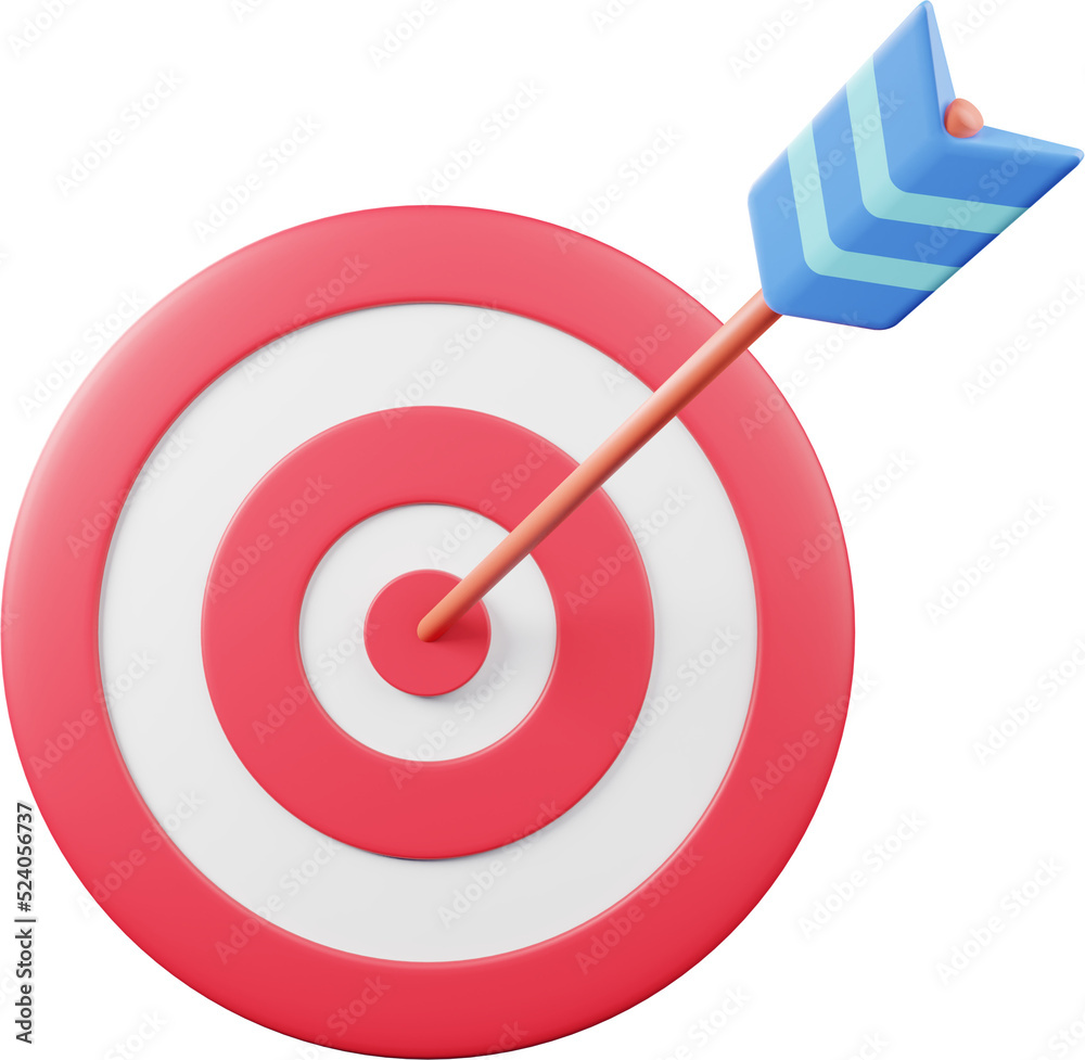 Target Goal With Arrow 3D Icon