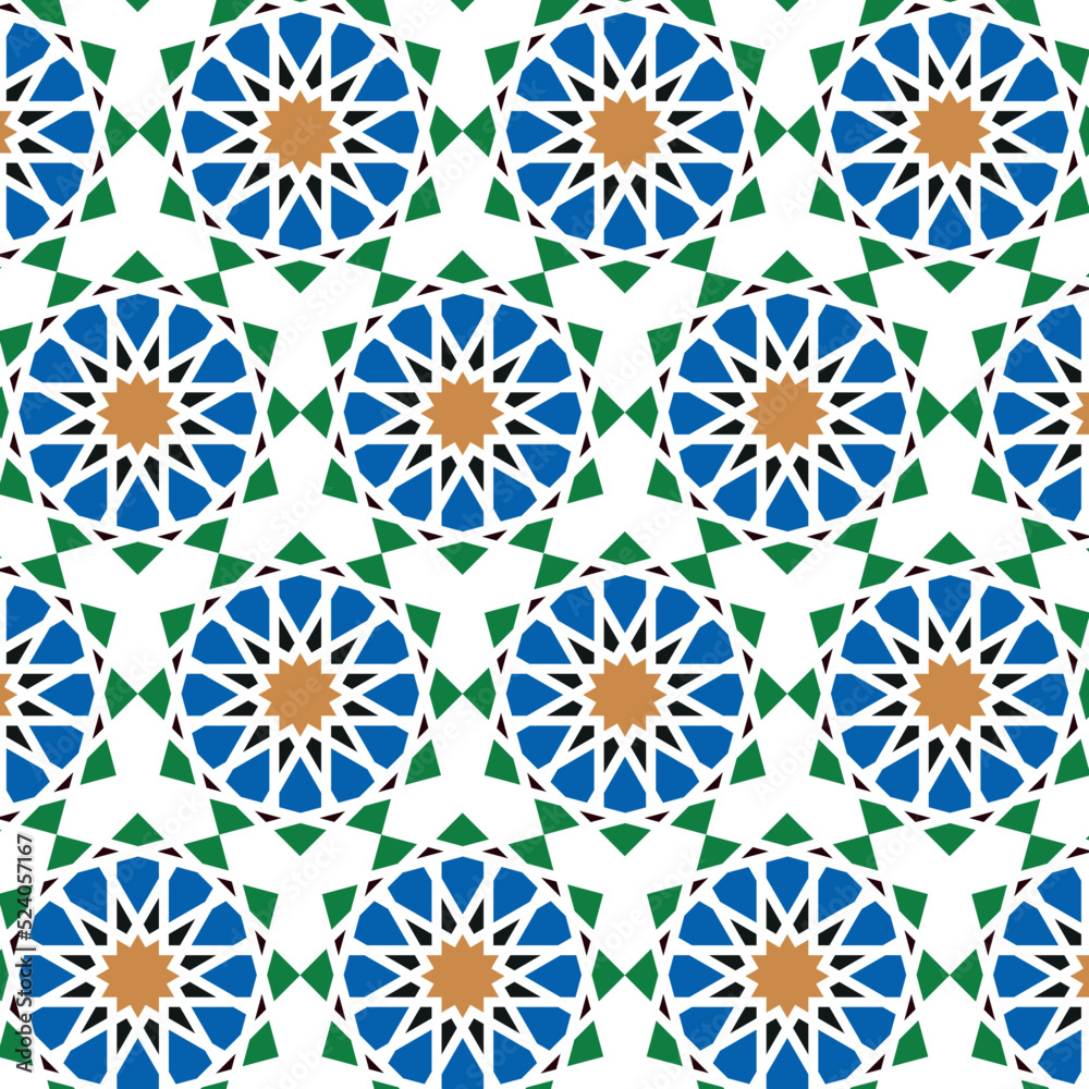 vector seamless Arabic mosaic pattern