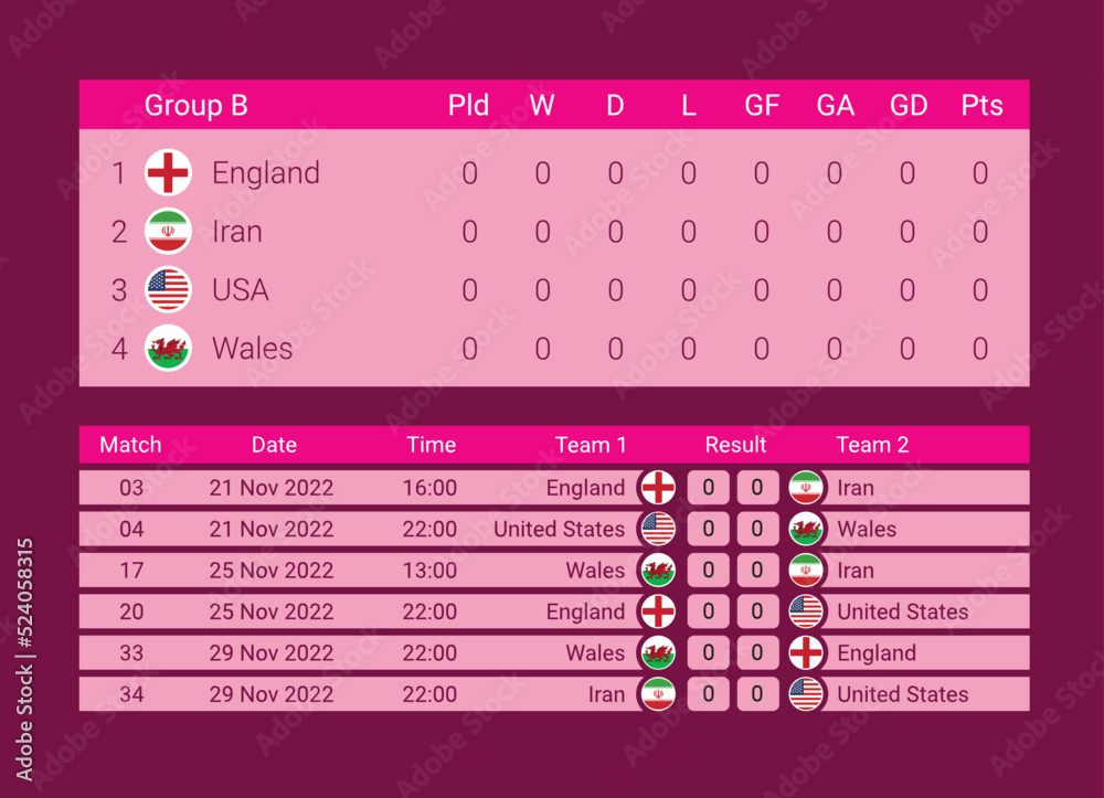 FIFA World Cup World Cup 2022 Match Schedule Template Football 