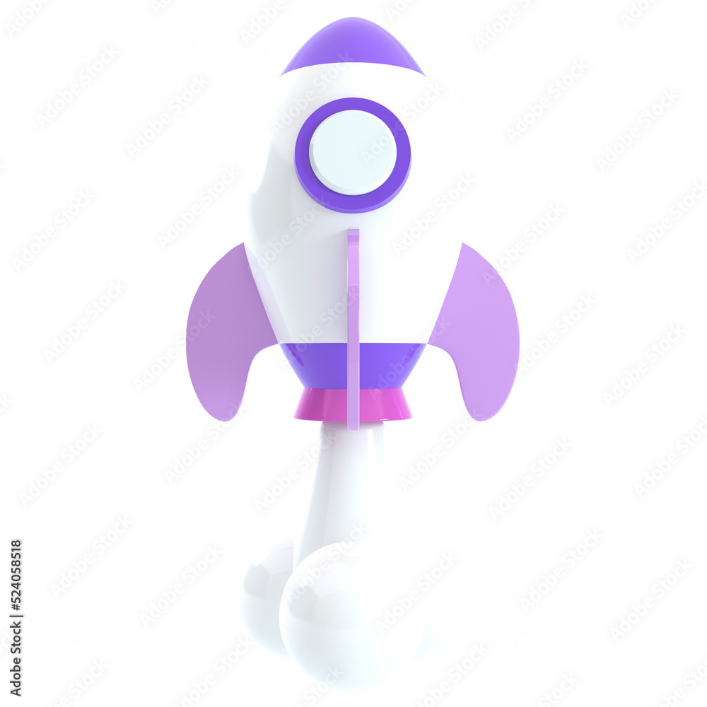 3d Space rocket icon, for UI, poster, banner, social media post. 3D rendering 3d Space rocket icon, for UI, poster, banner, social media post. 3D rendering