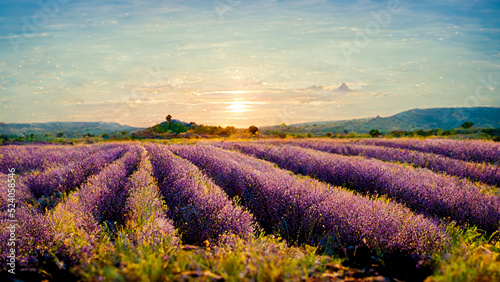 Lavender fields.Rural landscape.