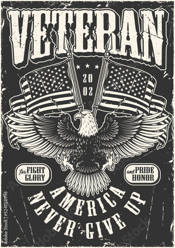 America veteran poster monochrome vintage