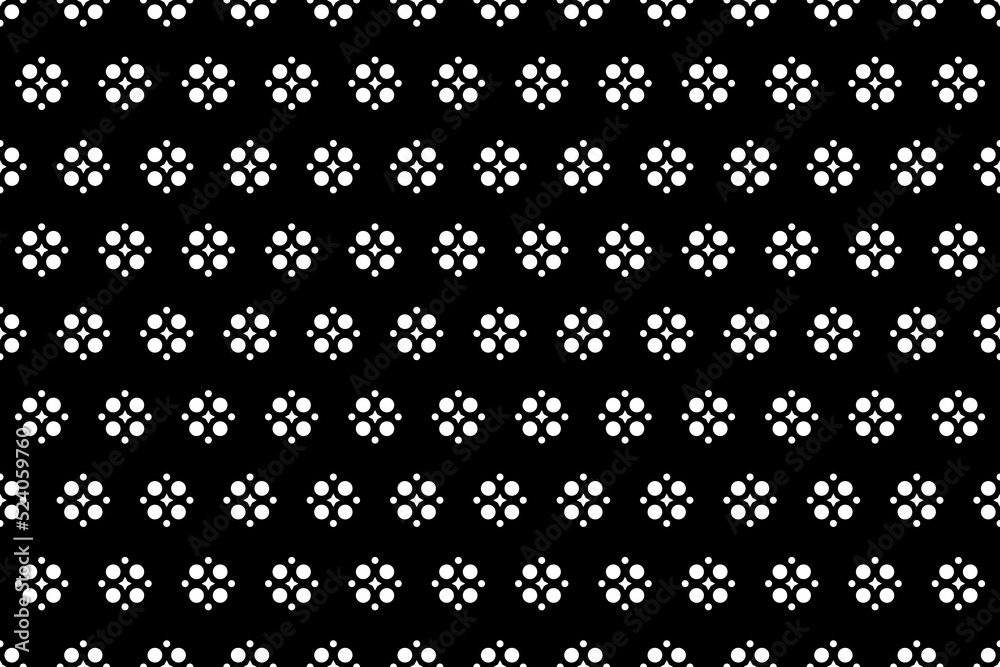 Flower geometric pattern. Seamless vector background. White and black ornament Flower geometric pattern. Seamless vector background. White and black ornament