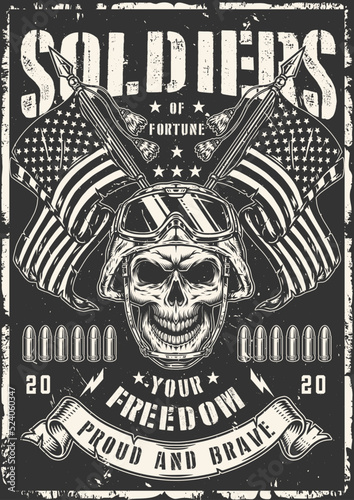 American soldier poster vintage monochrome