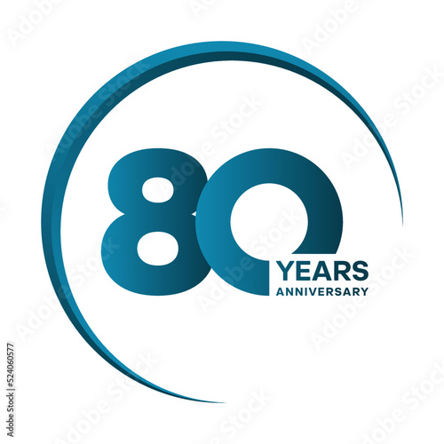 80th anniversary celebration logotype. Anniversary celebration template design  Vector illustrations.