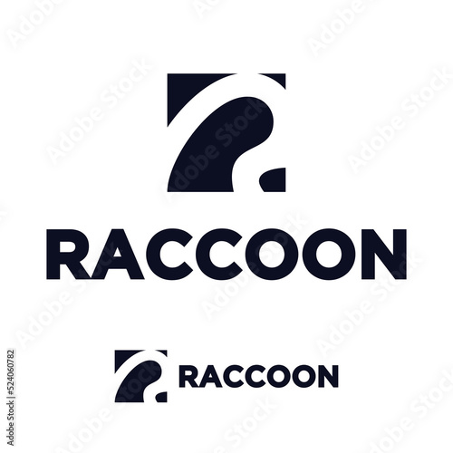 square raccoon face abstract logo