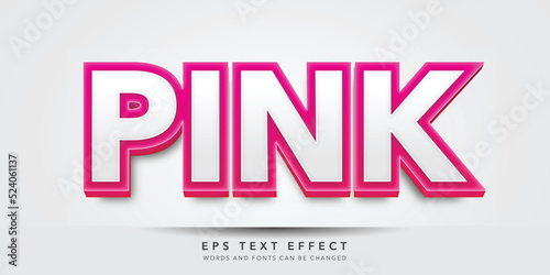 pink 3d editable text effect