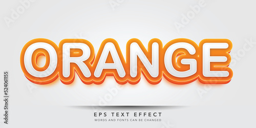 orange 3d editable text effect