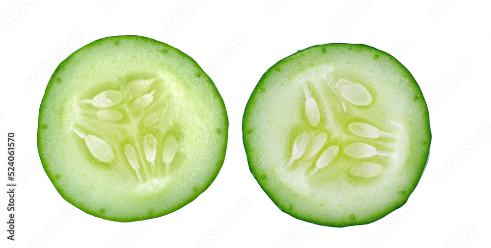 Fresh slice cucumber on transparent png