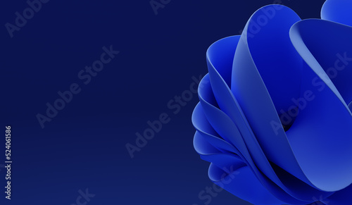 3d render abstract blue paper. Fashion wallpaper. Background waves. Wavy shapes. Twisted liquid shape.
