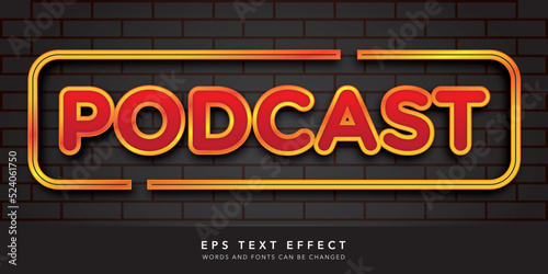 podcast 3d editable text effect
