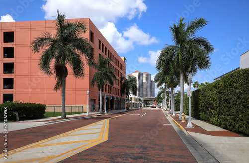 Clean and beautiful downtown Fort Myers Historic River District. photo