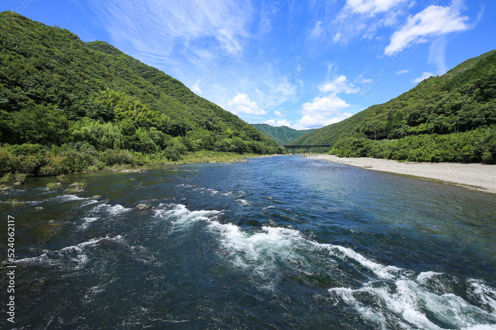 高知県四万十市　四万十川の風景