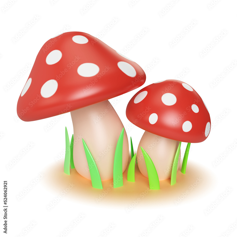 Mushroom 3D  Illustration Icon