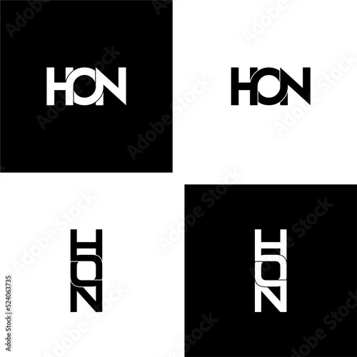 hon letter original monogram logo design set