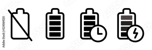 phone battery icon. full and low battery vector illustration.