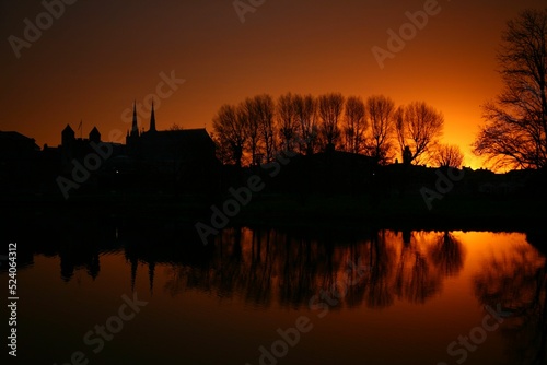 Red sky during sunset in the Enniskillen photo