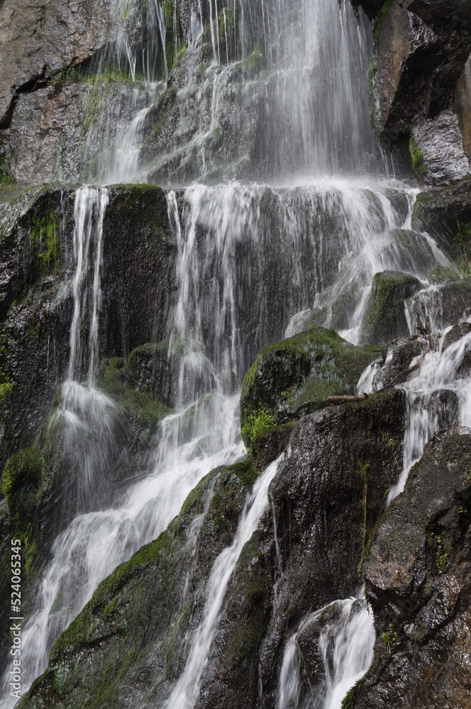 Obraz premium Background France Vosges waterfall Cascade du Hohwald in summer 67140 Hohwald