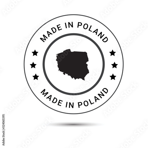 Made in Poland round label, Modern made in Poland logo