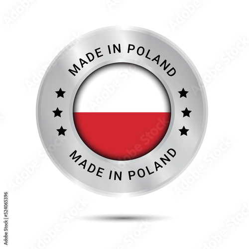 Free Download Made in Poland round label, Modern made in Poland logo - GFXLoad
