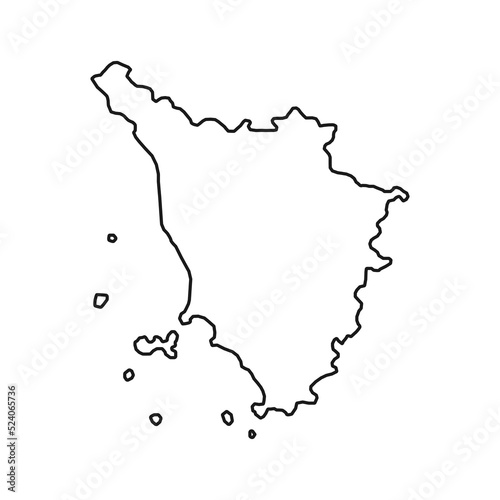 Tuscany Map. Region of Italy. Vector illustration.