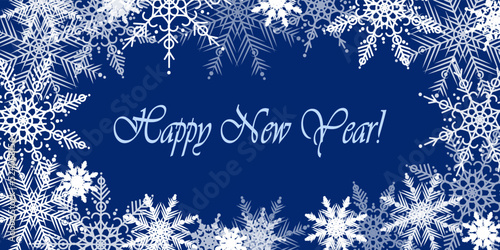 Frosty frame of snowflakes with text box.