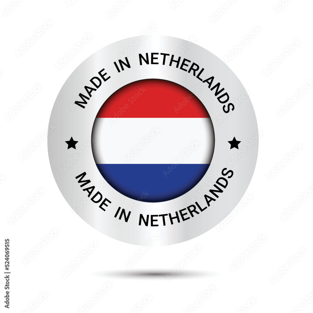 Made in Netherlands logo design. trusts badge design. Netherlands Flag logo icons Made in Netherlands logo design. trusts badge design. Netherlands Flag logo icons