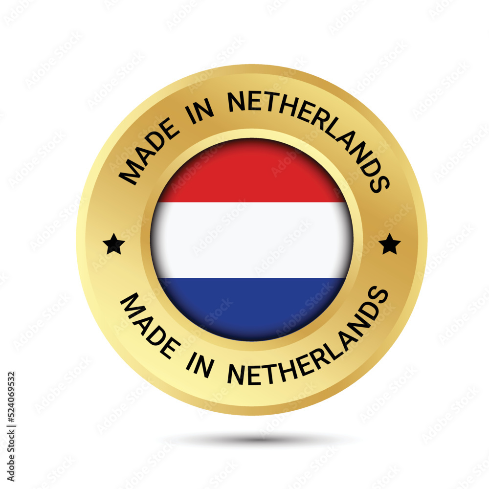 Made in Netherlands logo design. trusts badge design. Netherlands Flag logo icons Made in Netherlands logo design. trusts badge design. Netherlands Flag logo icons