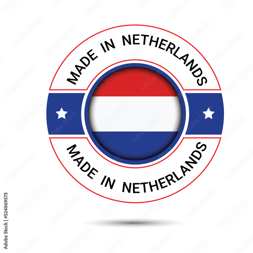 Made in Netherlands logo design. trusts badge design. Netherlands Flag logo icons Made in Netherlands logo design. trusts badge design. Netherlands Flag logo icons