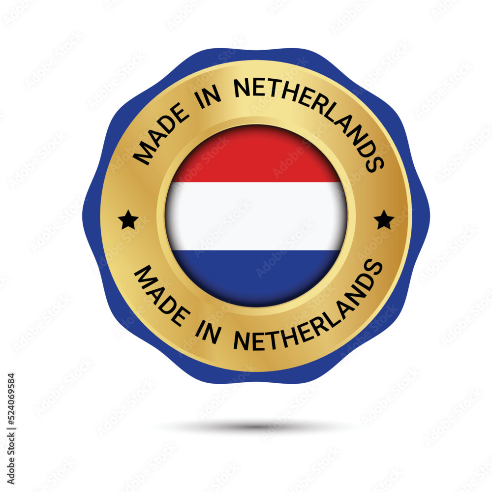 Made in Netherlands logo design. trusts badge design. Netherlands Flag logo icons Made in Netherlands logo design. trusts badge design. Netherlands Flag logo icons