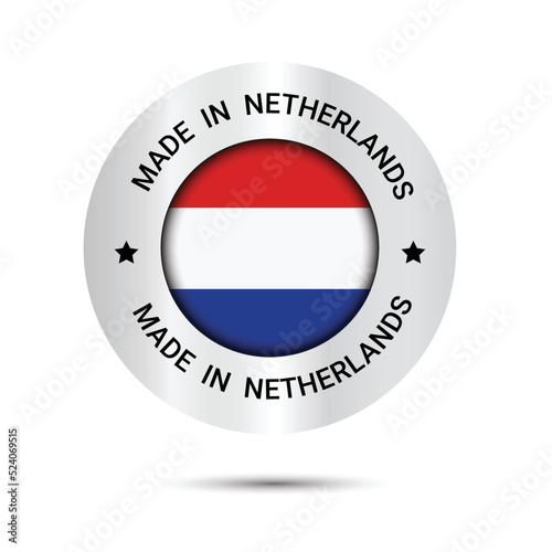 Free Download Made in Netherlands logo design. trusts badge design. Netherlands Flag logo icons - GFXLoad